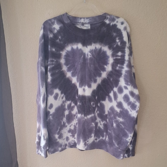 No Boundaries Purple Tie-Dye Crew Neck Sweater - Picture 1 of 3